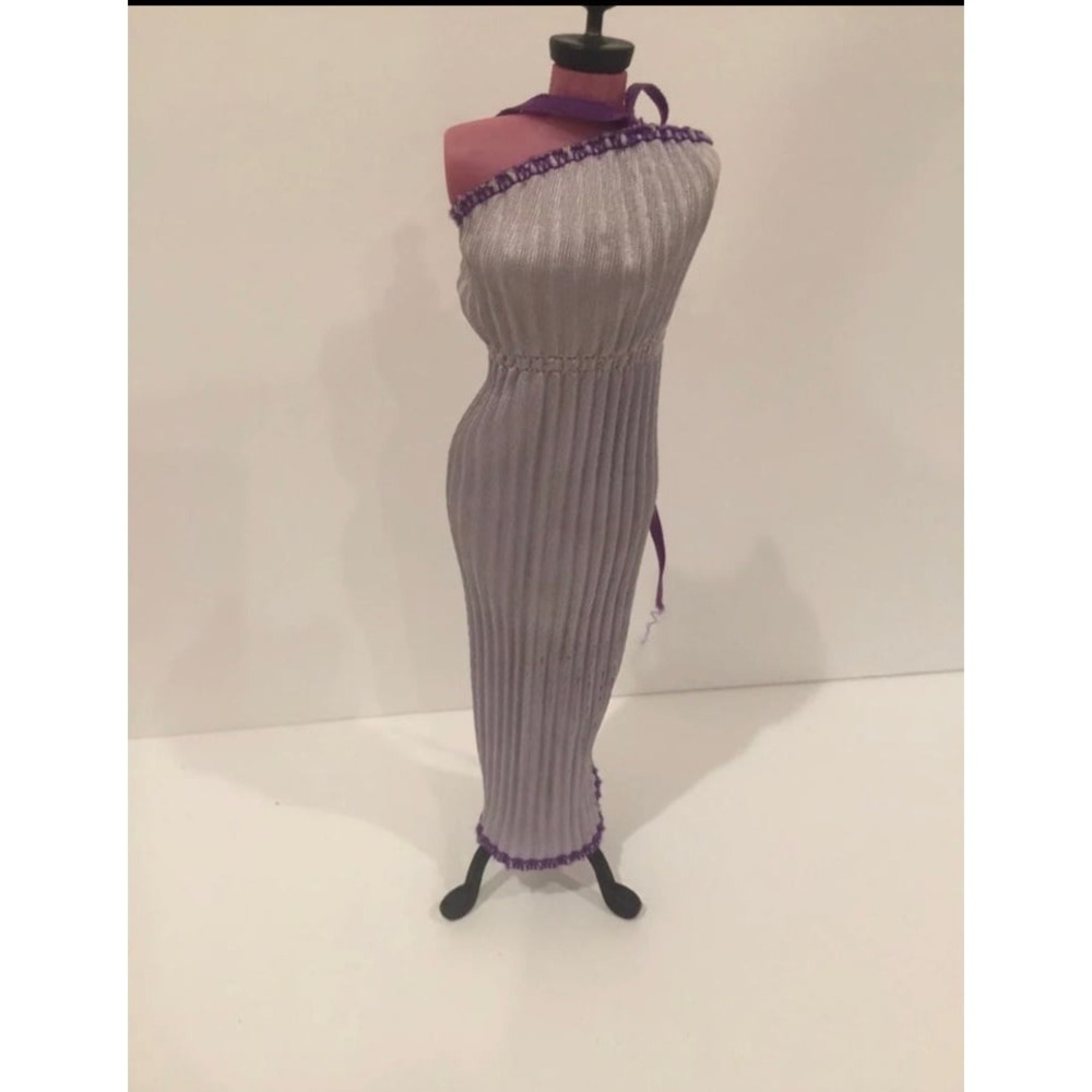 Vintage Mod Purple Barbie Pleated Dress‎ 1980's #7909